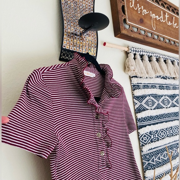 Tory Burch ruffle lidia polo top - Picture 4 of 7